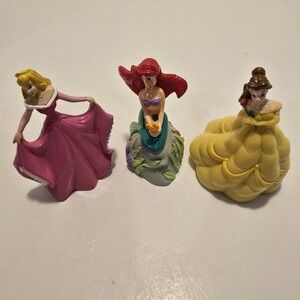 Disney Princess PVC Figures Cake Toppers Cinderella Belle Ariel 3-4" Tall